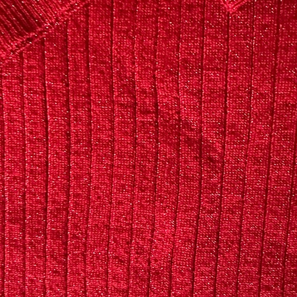 Gorgeous red cold shoulder shine sweater-New with tag! - Picture 4 of 6